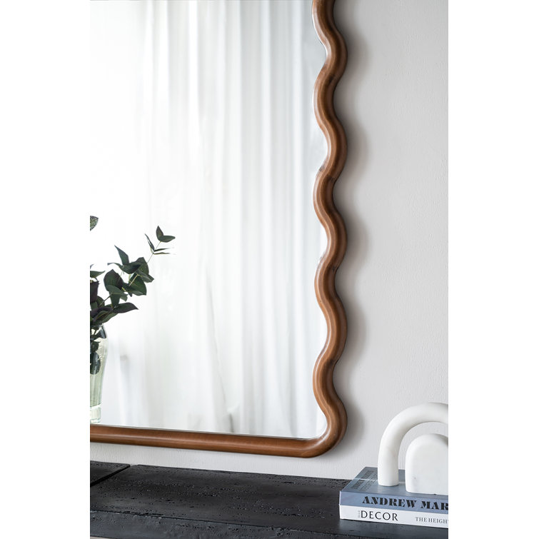 Harrisburg Pine Wood Curved Wall Mirror | Joss & Main Harrisburg Pine Wood Curved Wall Mirror | Joss & Main